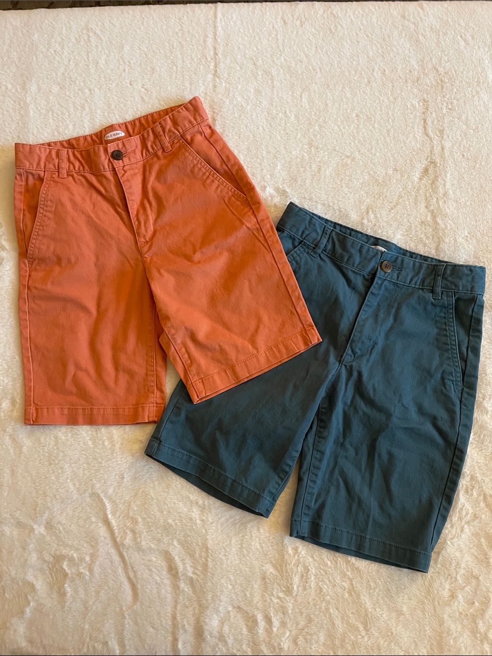 Old Navy Boys Casual Chino Shorts Bundle in Orange and Teal  SZ 12 Slim